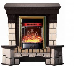 Каминокомплект Interflame Экстер венге угловой с очагом Majestic FX M Brass