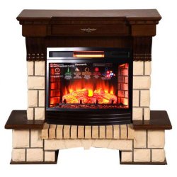 Каминокомплект Interflame Экстерион темный дуб с очагом Panoramic 06 25 LED FX