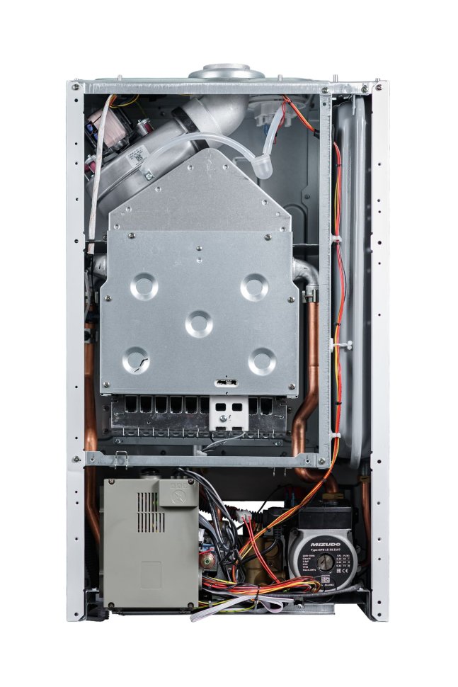 Настенный газовый котел MIZUDO MAESTRO GEM M24Т c шиной OpenTherm стеклянная панель черная