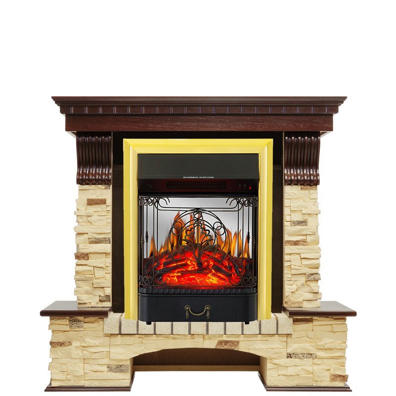 Каминокомплект Royal Flame Pierre Luxe сланец с очагом Majestic FX M Brass