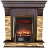 Каминокомплект Interflame Брайт темный дуб с очагом Fobos FX M Brass