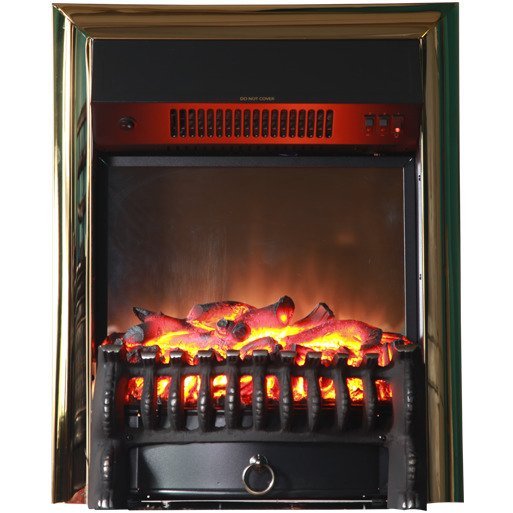 Каминокомплект Interflame Брайт темный дуб с очагом Fobos FX M Brass
